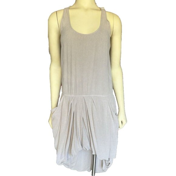 Wilt High Low Drop Waist Gray XS Pocket Tank Drape Layer Bubble Dress Fairy Boho - Picture 7 of 14